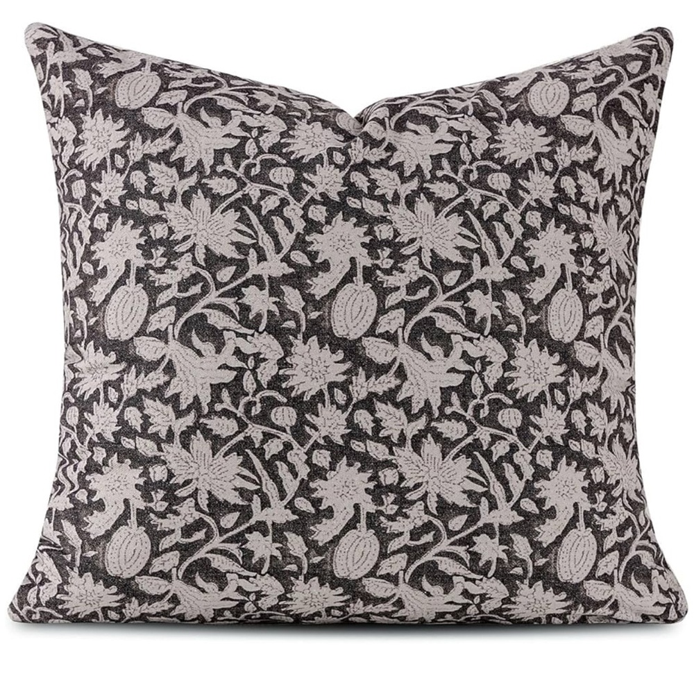 Floral Black and White Accent Pillow Case 18x18
